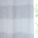 Pair of Santorini Grey Linen Look Stripe Panels with Eyelet Header