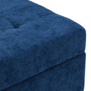 Livingandhome Chenille Storage Bench with Rubberwood Legs