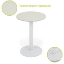 Livingandhome White Round Cafe Table with Metal Base