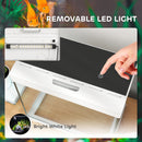 PawHut Glass Fish Tank with Filter System, LED Light, Water Pump, White