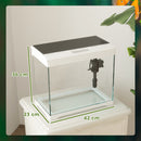 PawHut Glass Fish Tank with Filter System, LED Light, Water Pump, White
