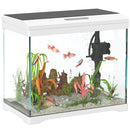 PawHut Glass Fish Tank with Filter System, LED Light, Water Pump, White
