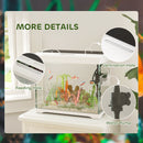 PawHut Glass Fish Tank with Filter System, LED Light, Water Pump, White