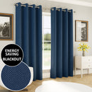 Enhanced Living Chester Navy Eyelet Thermal Noise Reducing Blackout Curtains - Pair