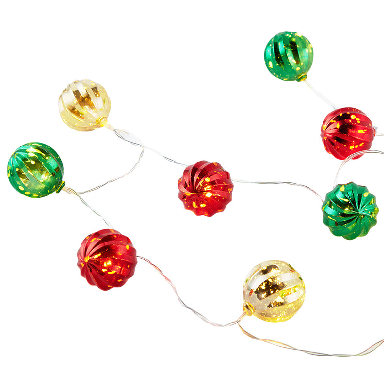 Lifeideas Multicoloured Christmas Ball Ornament String Lights Battery Powered