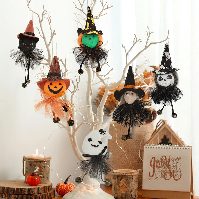 Hanging Ghost Pumpkin Witch Set