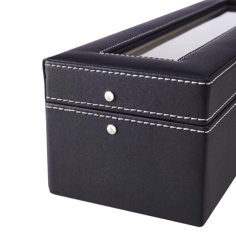 Sheonly 6-Slot Elegant Faux Leather Watch Display Case