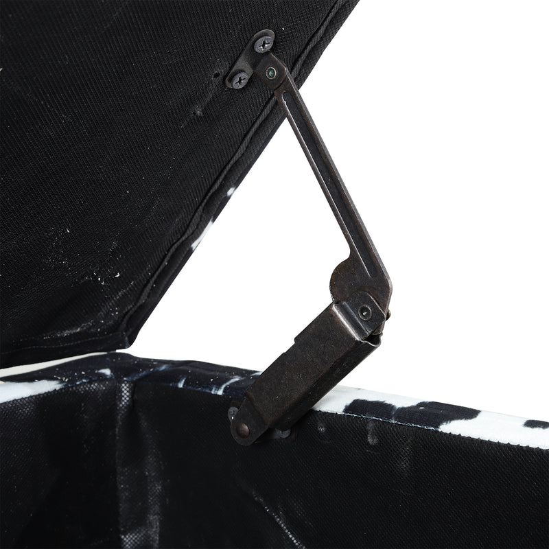 Livingandhome Cow Print Velvet Upholstered Storage Bench