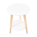 Livingandhome Minimalist Round Wooden Side Table