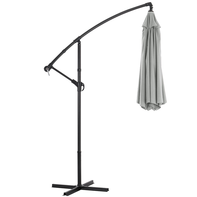 Garden Sanctuary 3M Large Banana Cantilever Patio Parasol for Outdoor Sunshade and Rain