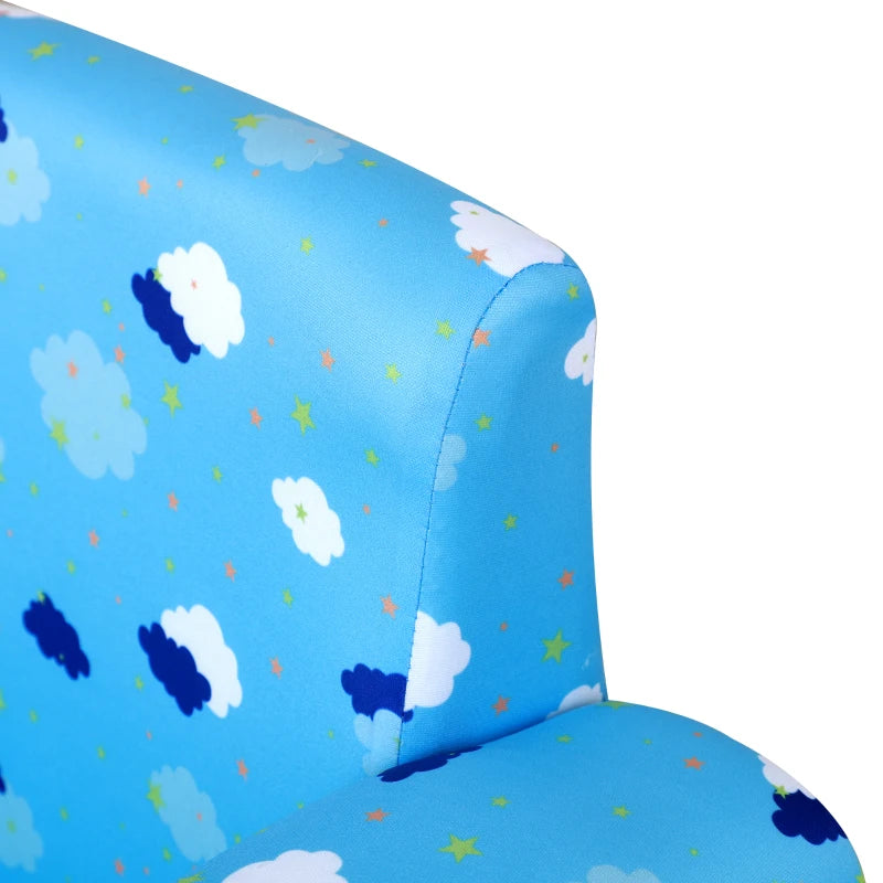 HOMCOM Children's Armchair with  Footrest - Blue