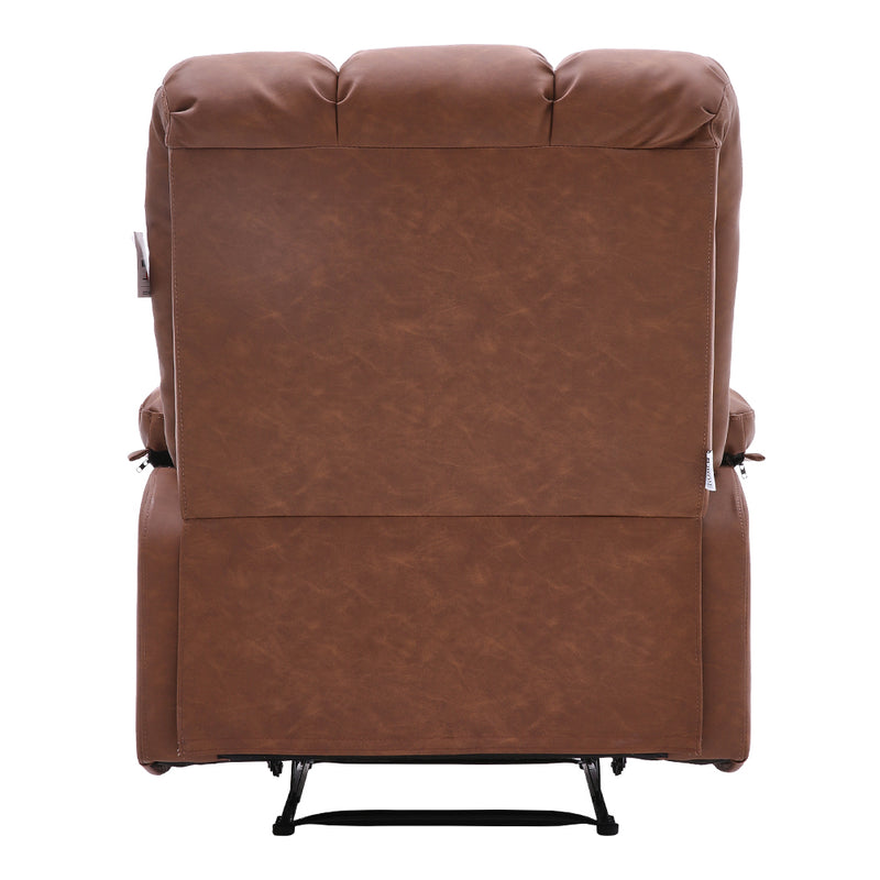 Livingandhome Upholstered Faux Leather Recliner Chair