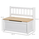 HOMCOM 2 In 1 Wooden Toy Box, Seat Storage Bench - White