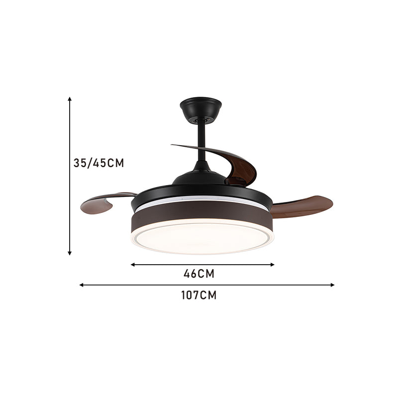 Cottonfy UK Retractable Blade Ceiling Fan with Light