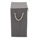 Lifeideas Grey Linen Laundry Hamper with Handles