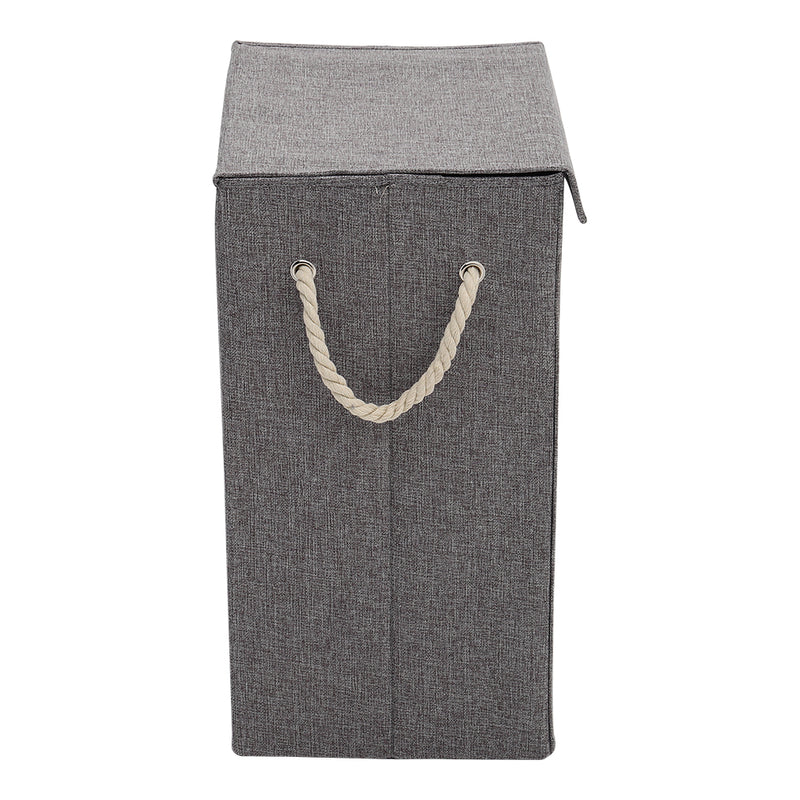 Lifeideas Grey Linen Laundry Hamper with Handles