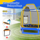 7 Feet Hexagonal Trampoline with Slide and Safety Enclosure Net-Blue