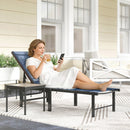 Outsunny Sun Lounger, 5-Level Reclining Sun Lounger Chair, Dark Blue