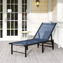 Outsunny Sun Lounger, 5-Level Reclining Sun Lounger Chair, Dark Blue