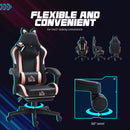 HOMCOM Gaming Chair with Footrest, Reclining Computer Chair, Black