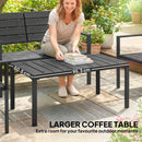 Outsunny 4 Piece Garden Furniture Set, HDPE Metal Outdoor Sofa, Black