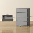 HOMCOM Bedroom Chest of Drawers, 4 Drawers Dresser, Drawer Unit, Grey