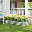 Outsunny Galvanised Raised Garden Bed Metal Planter Box, Silver