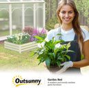 Outsunny Galvanised Raised Garden Bed Metal Planter Box, Silver