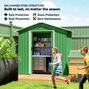Outsunny 6.5x3.5ft Metal Garden Shed for Garden, Green