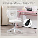 HOMCOM Armless Heart Desk Chair, Makeup Vanity Chair for Home