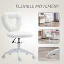 HOMCOM Armless Heart Desk Chair, Makeup Vanity Chair for Home