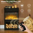 HOMCOM 1000W/2000W Electric Fire and Mantel with Remote & Timer, Black