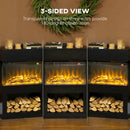 HOMCOM 1000W/2000W Electric Fire and Mantel with Remote & Timer, Black