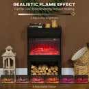 HOMCOM 1000W/2000W Electric Fire and Mantel with Remote & Timer, Black