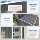 Outsunny 7 x 5FT Garden Shed w/ Foundation Lean to Metal Tool Shed Dark Grey