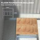 Outsunny 7 x 5FT Garden Shed w/ Foundation Lean to Metal Tool Shed Dark Grey