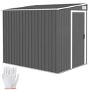 Outsunny 7 x 5FT Garden Shed w/ Foundation Lean to Metal Tool Shed Dark Grey