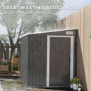 Outsunny 7 x 5FT Garden Shed w/ Foundation Lean to Metal Tool Shed Dark Grey