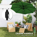 Outsunny Garden Parasol, Outdoor Umbrella With Tilt Function, Green