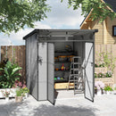 Outsunny 6 x 6ft Plastic Garden Shed with Windows and Air Vents