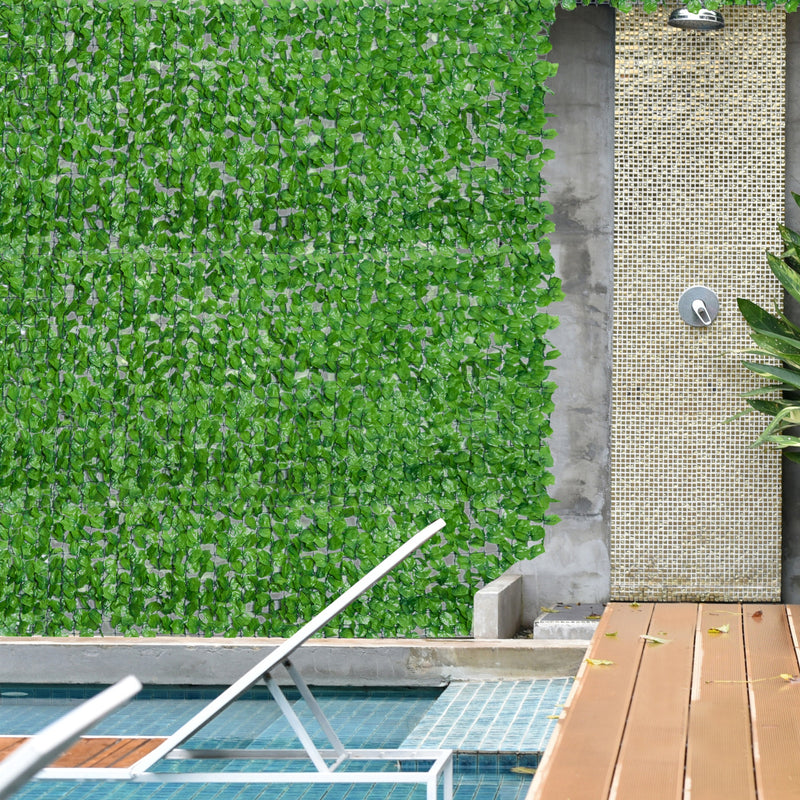 Outsunny Decorative Trellis with Artificial Leaves, 3 x 1m, Ivy Leaves
