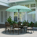 Outsunny 2m Shanghai Garden Parasol Umbrella, Outdoor Sun Shade, Turquoise