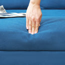 HOMCOM Dark Blue 3 Seater Sofa Bed, Convertible Pull Out Sofa With Storage