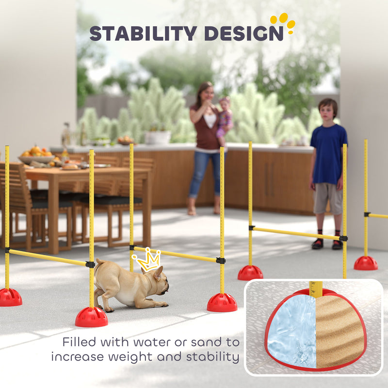 PawHut 4 Piece Dog Agility Equipment with 4 Hurdle Bar for Jump Training