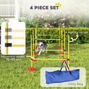 PawHut 4 Piece Dog Agility Equipment with 4 Hurdle Bar for Jump Training