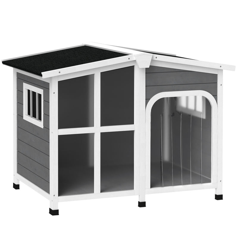 PawHut Wooden Dog Kennel, Dog House with Removable Floor