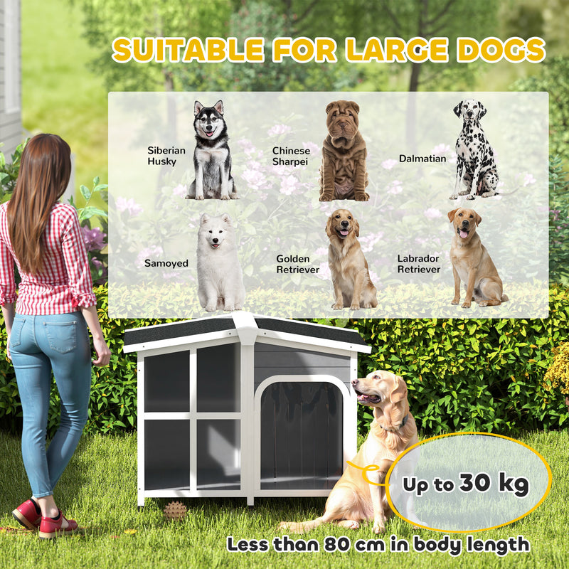 PawHut Wooden Dog Kennel, Dog House with Removable Floor