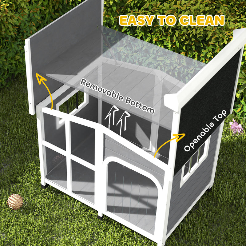 PawHut Wooden Dog Kennel, Dog House with Removable Floor