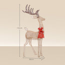 Outsunny Lighted Reindeer Christmas Decoration w/ Stakes Zip Ties Gold Tone