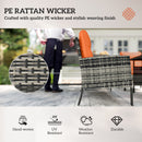 Outsunny 6 Pieces Rattan Garden Furniture Sofa Set with Cushions, Orange